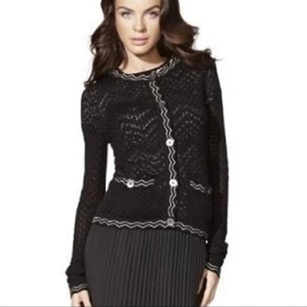 Missoni for Target Pointelle Knit Cardigan Black Old Money Size XS